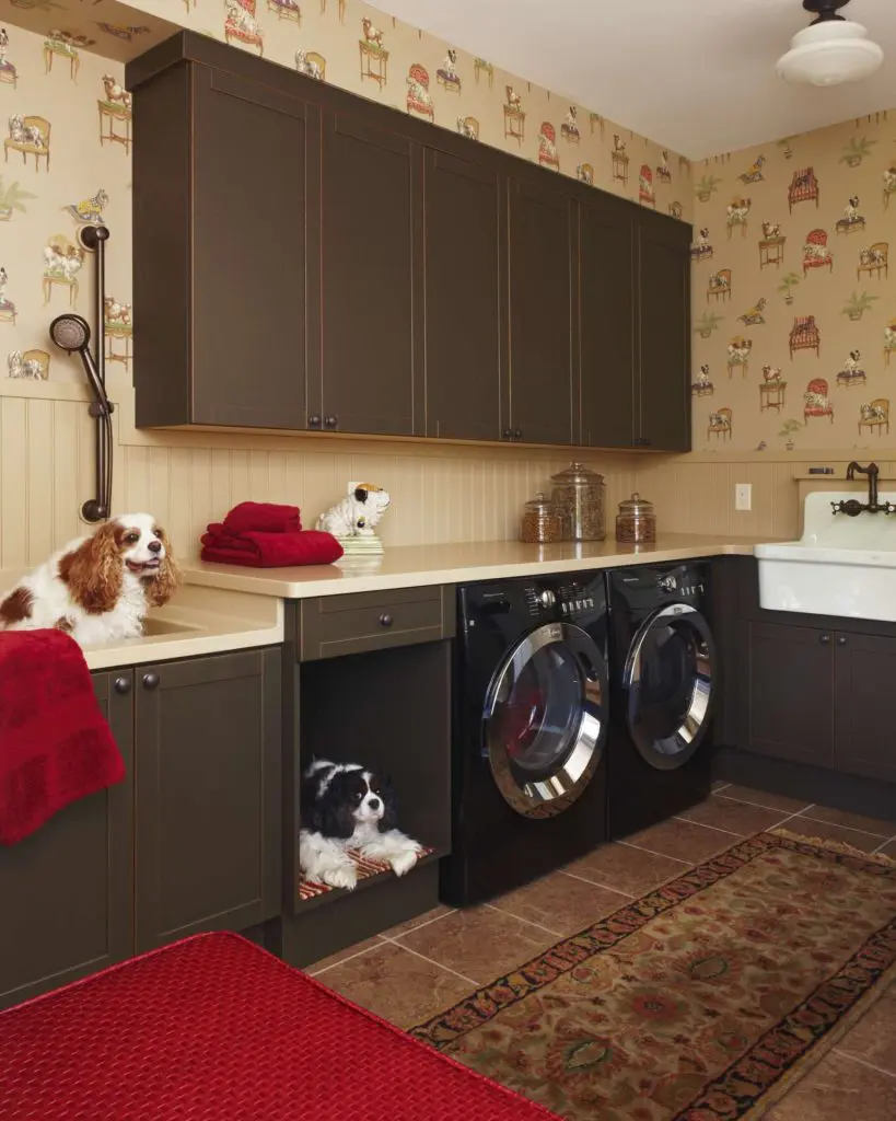 Stunning laundry room, mud room & dog shower - Traditional